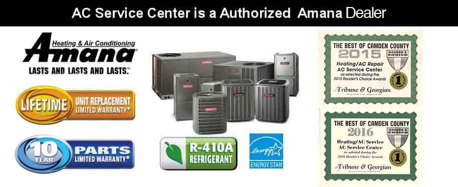 AC service center is an authorized dealer of Goodman and Amana Air Conditioner units in Woodbine GA